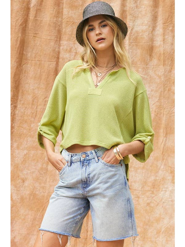 ILLA ILLA - Wholesale Gebreide top - Dames - Gebreide top met wafel5