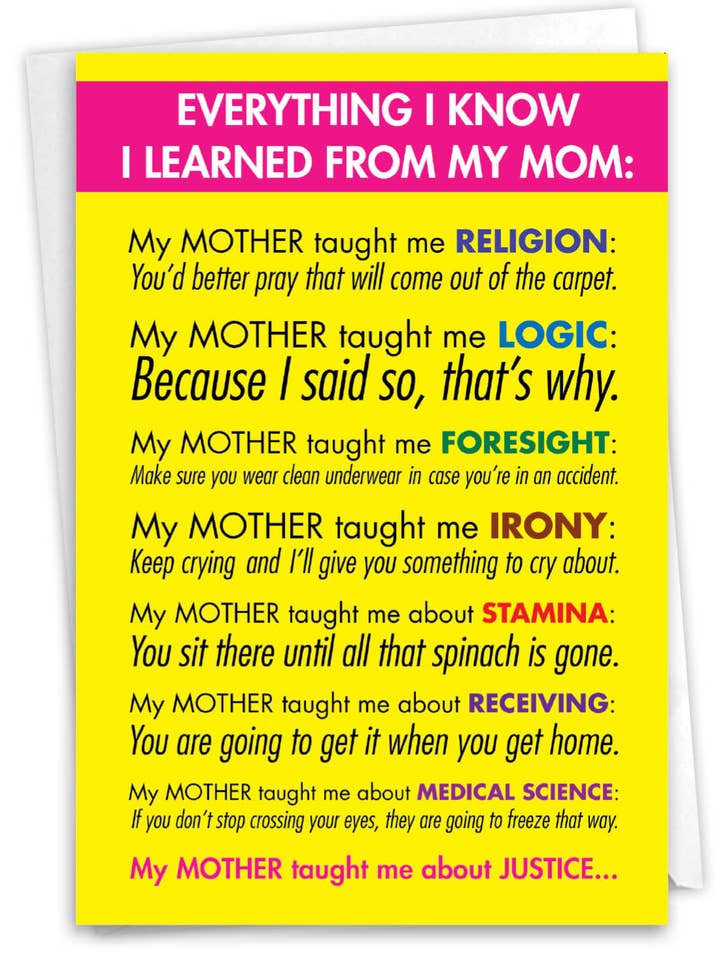 Grußkarte zum Muttertag — Von Mama gelernt für den Großhandel von NobleWorks