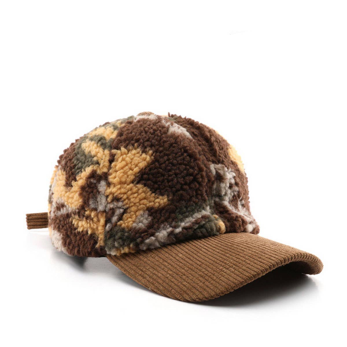ACCITY - Wholesale Baseball Cap - Unisex - Winter Colorblock Fleece Camo Baseball Cap_CWAH217110
