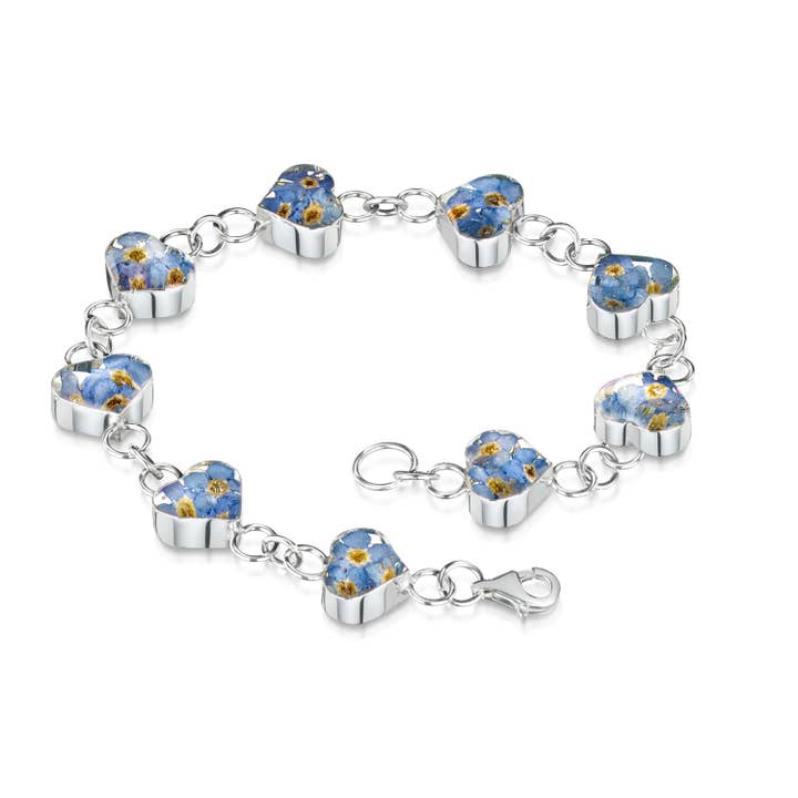 Bracelet en argent - Ne m'oublie pas - Cœur. pour la vente par Shrieking Violet