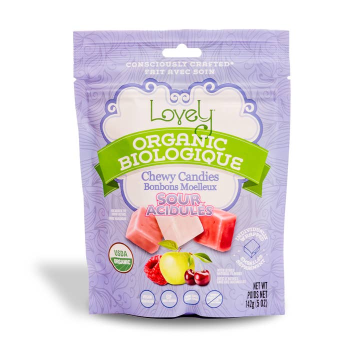 Lovely Candy Company - Wholesale Gummy - Organic Sour Chewy Candies - Gluten Free Candy, No Dyes