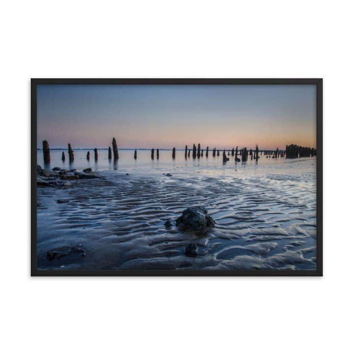Art sur papier photo encadré par marée basse à Battery Coastal Landscape pour la vente par Pipa Wall Art & Home Decor