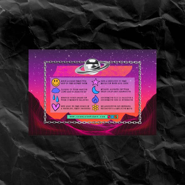 Cosmic Butcher - Wholesale Tarot Cards - 'Analog Dreams" Retro VHS Vaporwave Scratch Off Fortune Card
