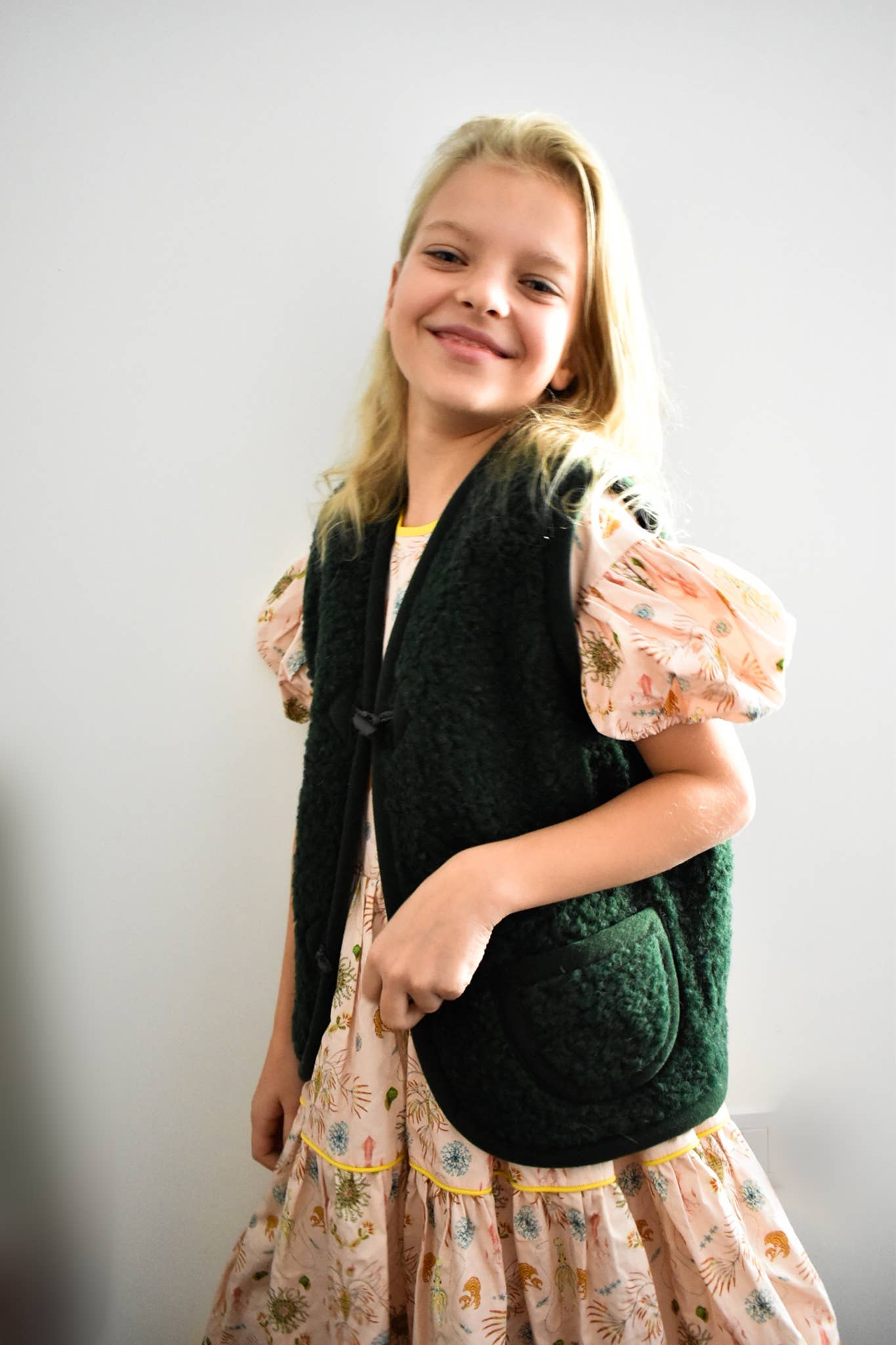 HomieeStudio - Vendita all'ingrosso Gilè imbottito - Bambini - Gilet in lana merino verde per bambini3