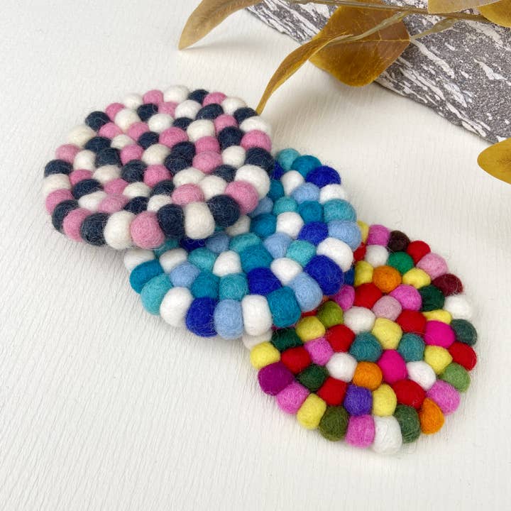 Wool Felt Round Coasters Placemats Potholders Gifts for wholesale by mildstyles