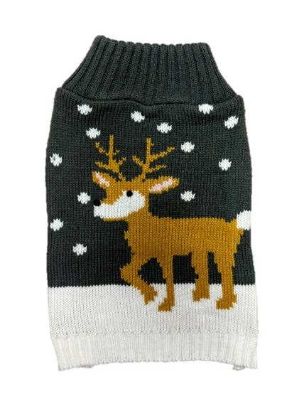 Reindeer Sweater Pewter/White for wholesale by Canine Brands