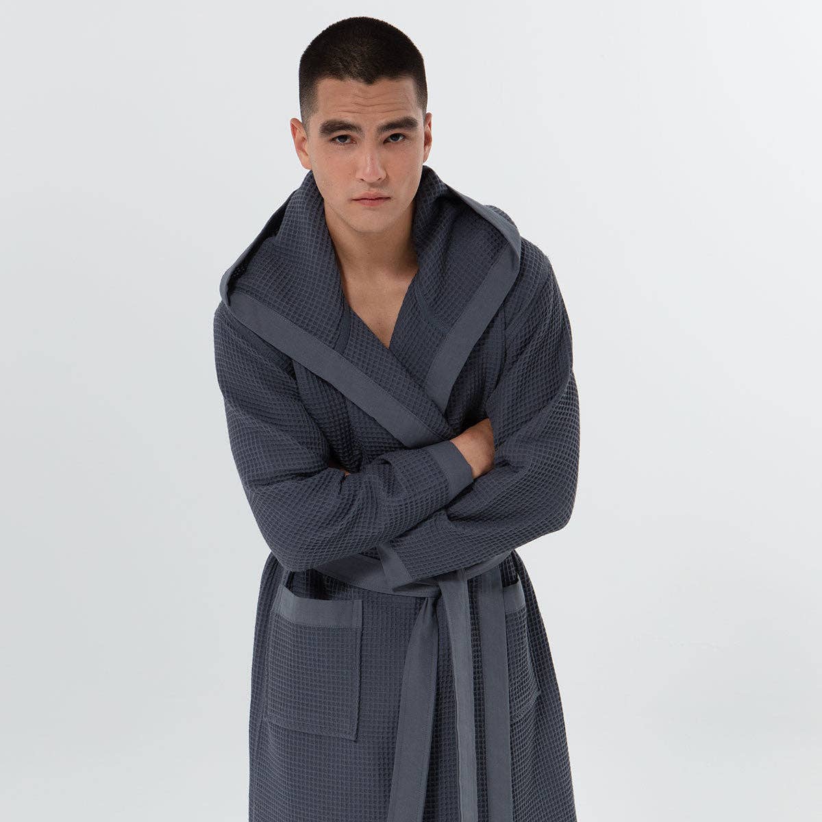 SEYANTE - Wholesale Robe - Men's - Men's Hooded Turkish Cotton Waffle Robe18