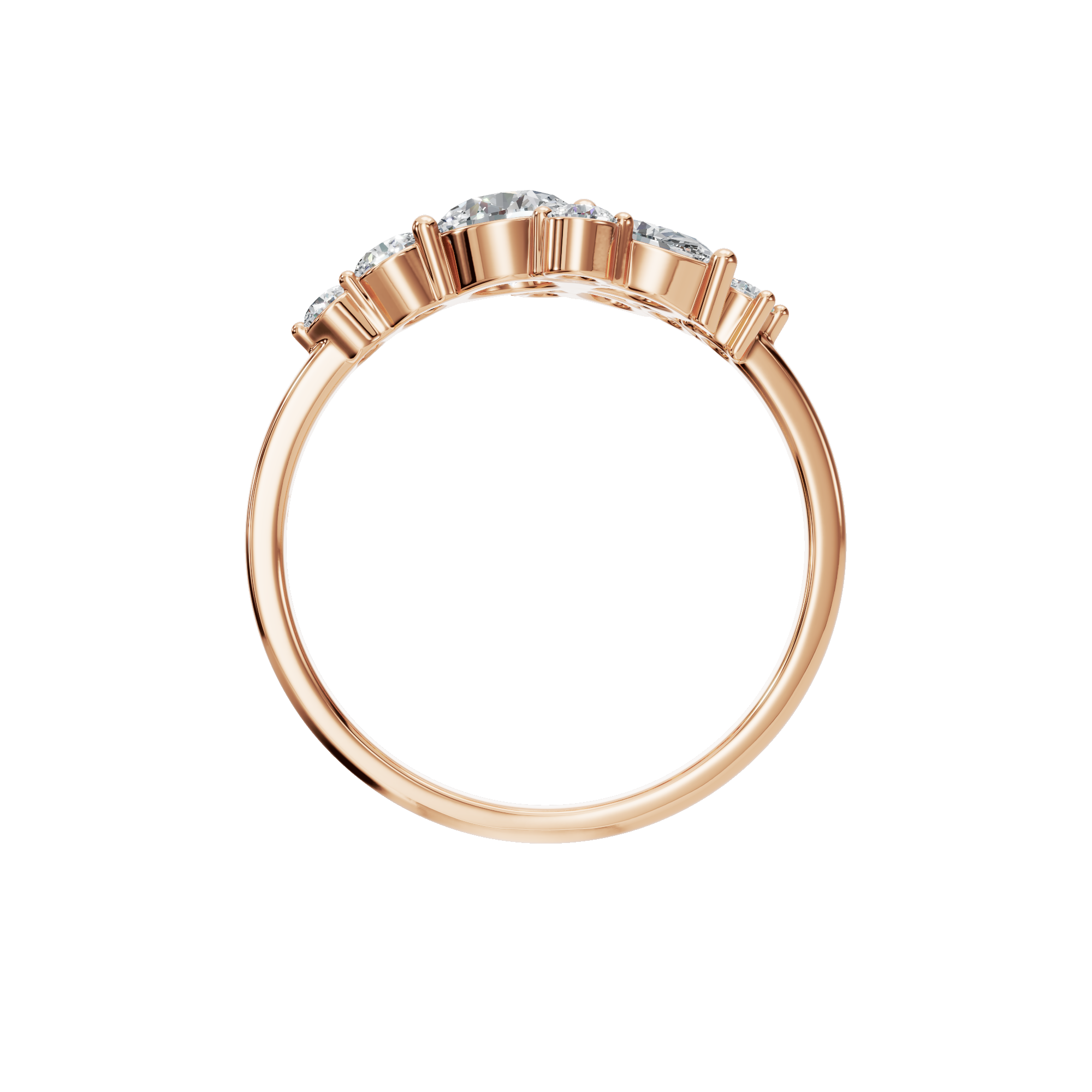 PureYou Jewelry – wholesale Ring med flera stenar – 14K Guld Diamantklusterring, Stapelbar Ring, Vigselring2