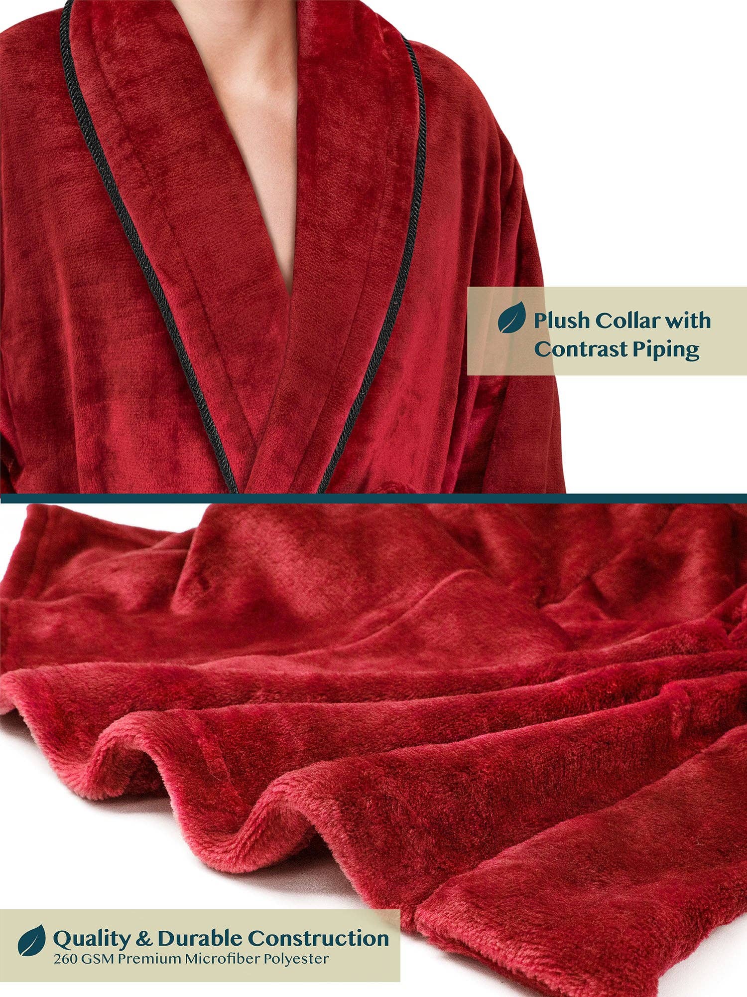 Pavilia - Wholesale Badjas - Heren - Herenbadjas van fleece met contrastpaspel35