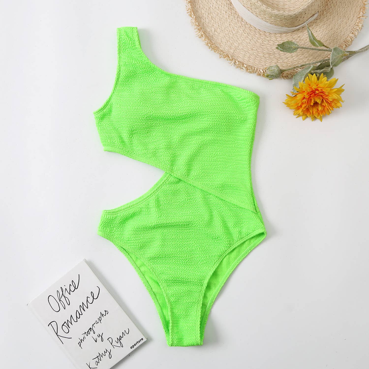 Sweetkama – wholesale One-piece swimsuit – Women’s – Wrinkle One Shoulder Waist Cut One Piece Swimwear Y2618