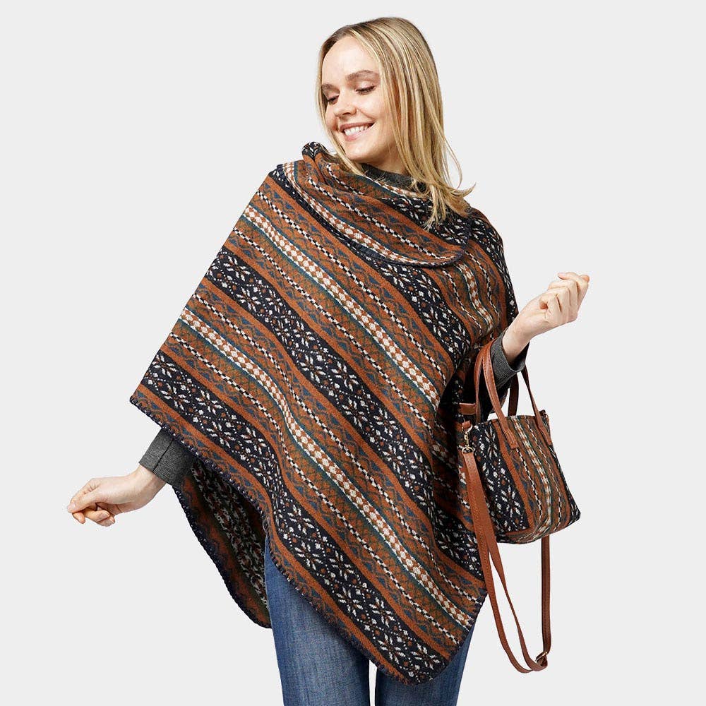 Sensibling Corp. - Wholesale Poncho - Women's - Ethnic Patterned Poncho9