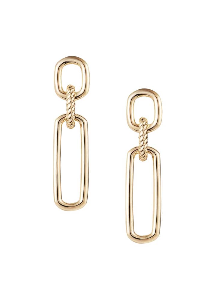 Brincos She's Spicy Link Statement em Ouro por atacado de Natalie Wood Designs