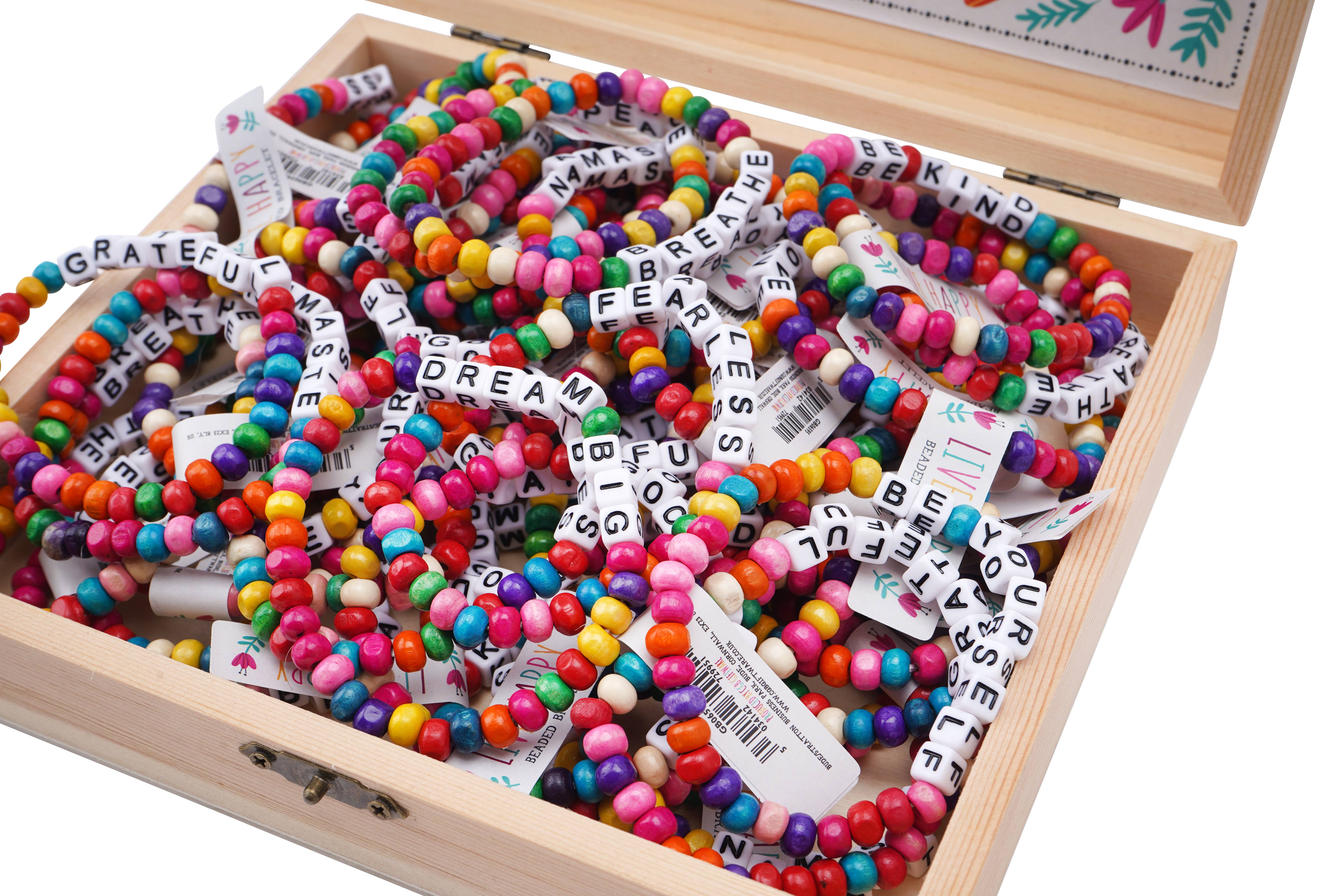 CGB Giftware - Vente Bracelet de perles - CGB Giftware - 10 bracelets slogan variés présentés3