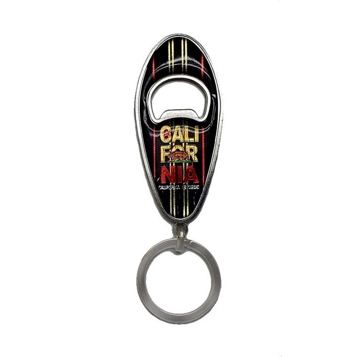 Bronze Baboon - Wholesale Keychain - Unisex - "California Bear" Surfboard Key Ring/Bottle Opener0