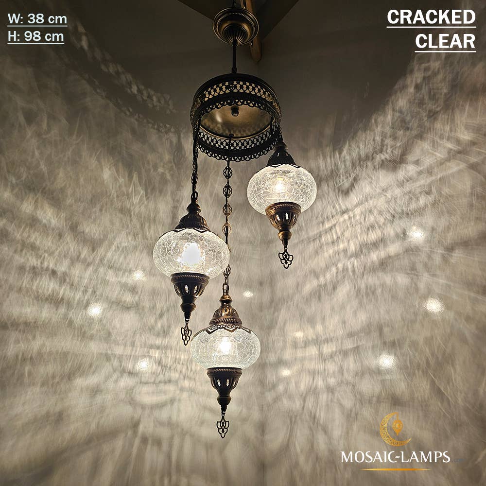 Mosaic Lamps - Wholesale Chandelier/Hanging Light - 3-Globe Ottoman Spiral Chandelier, Moroccan Turkish Style8