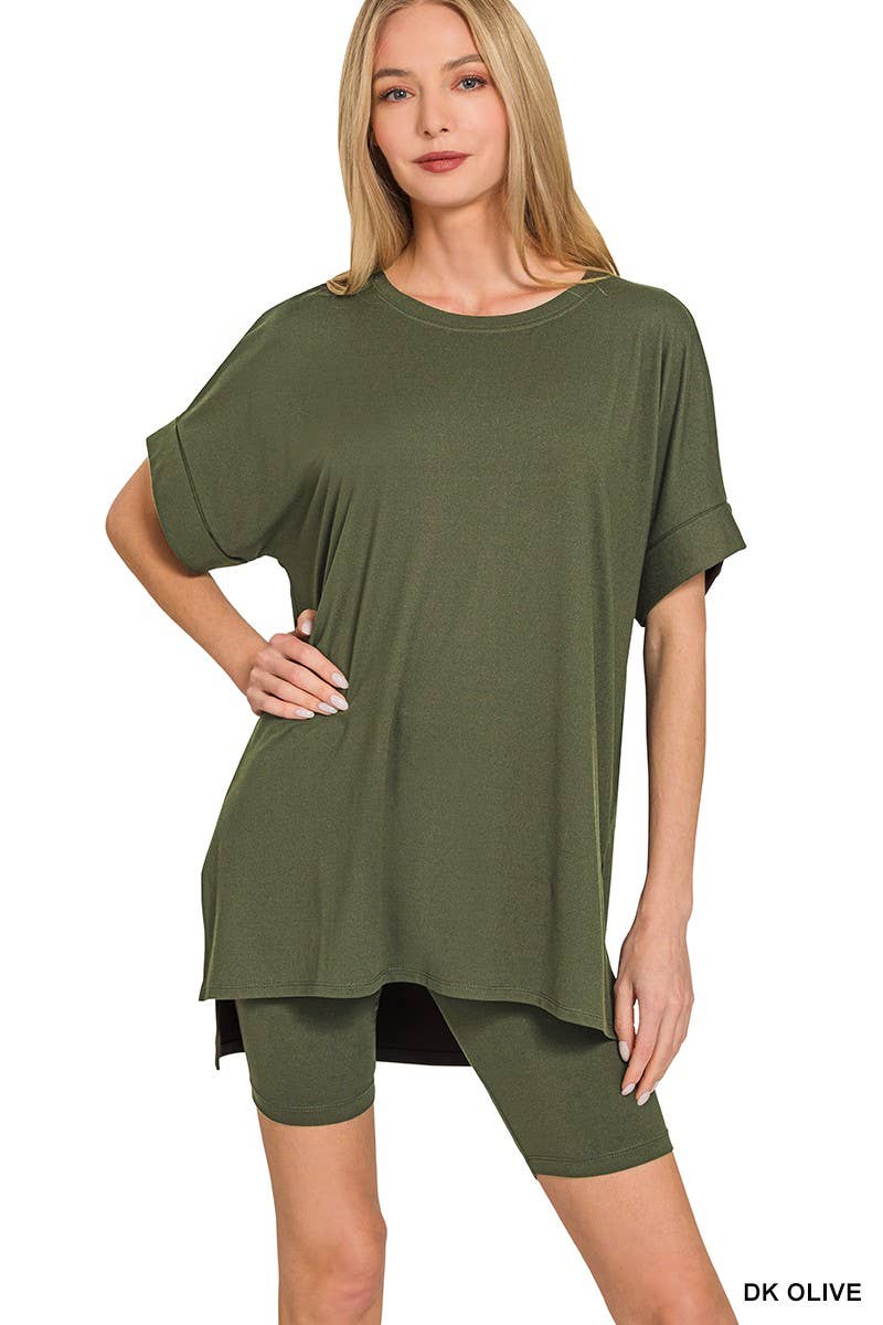 Vanilla Monkey - Wholesale Loungeset - Dames - Geborstelde Dty Microvezel R-hals Top Biker Shorts15