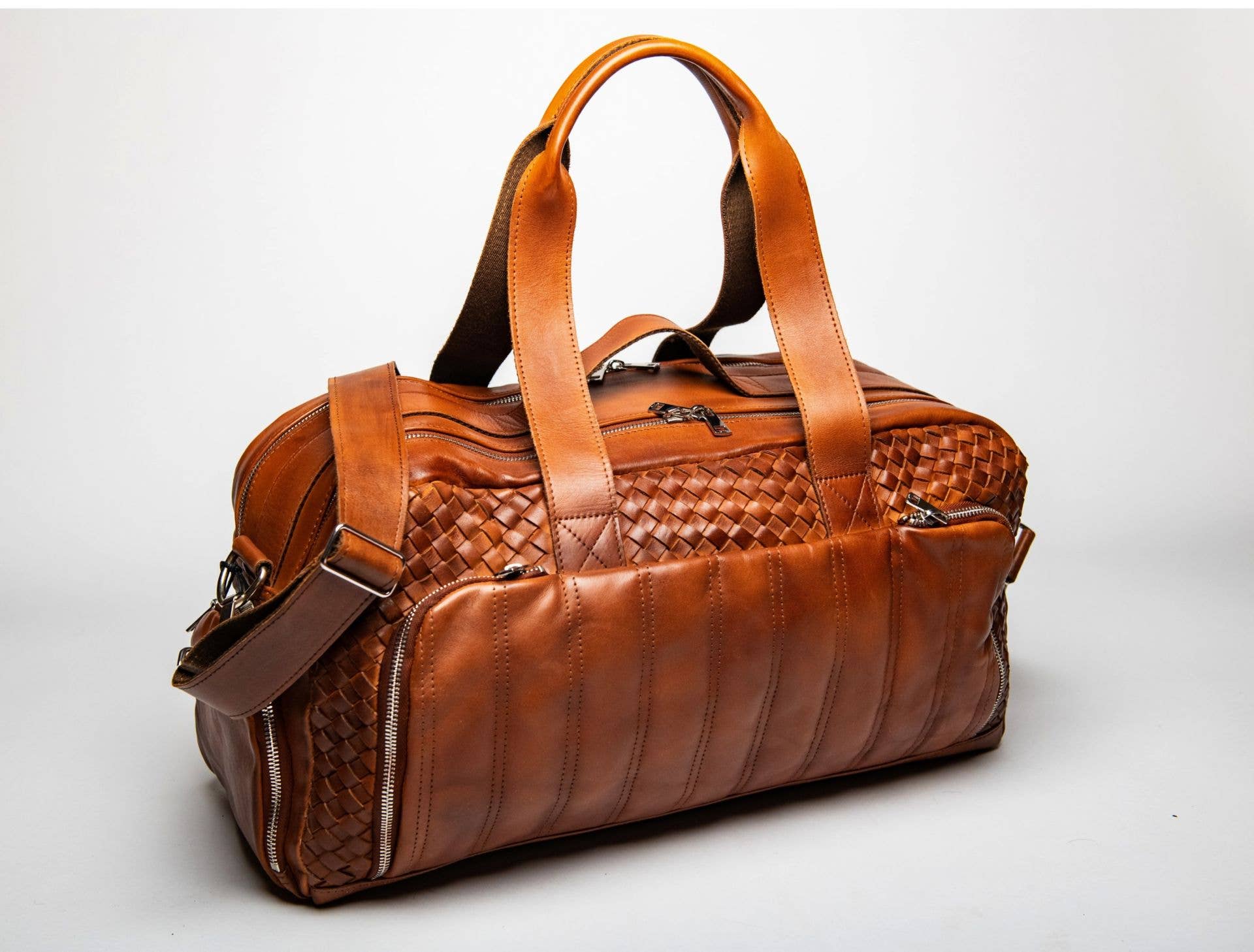 Hides - Wholesale Weekender Bag - Men's - Woven Leather Weekender Duffel Bag11
