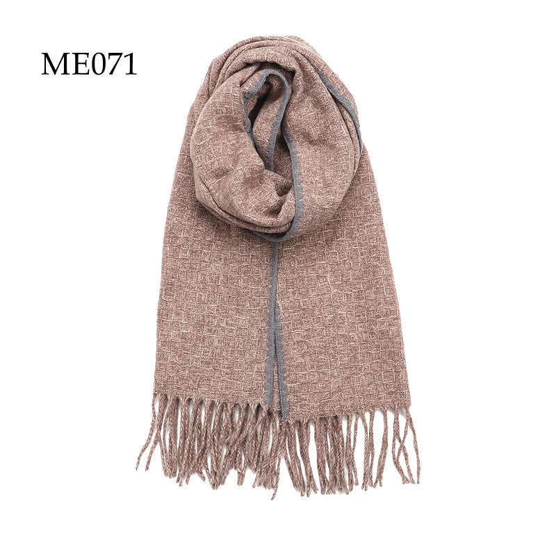 Adorro - Wholesale Scarf - Women's - Soft Crochet Trim Weaved Knit Oblong Fleece Scarf (8 colors)4