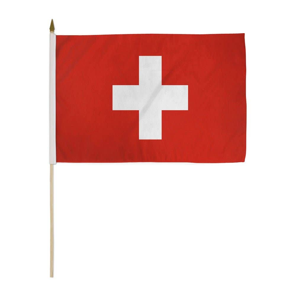Flags Importer - Wholesale Flag - Switzerland 12x18in Stick Flag0