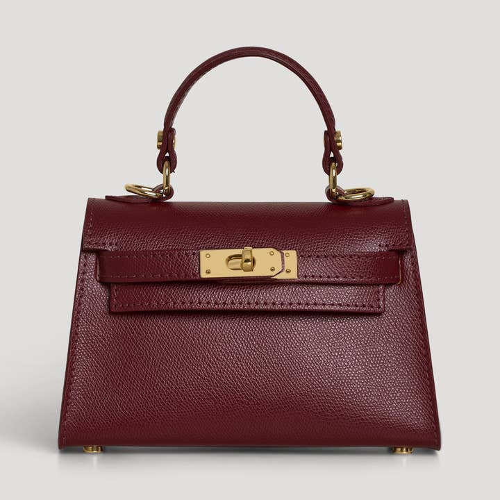 Voemièn - Wholesale Top Handle Bag - Women's - Victoria Bag in Burgundy Epson Leather0
