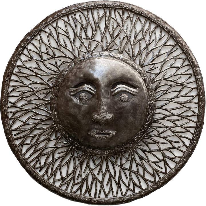 Haitian Metal Sun Wall Hanging Fair Trade Handmade Recycled for wholesale by Haiti Fair Trade~ It's Cactus