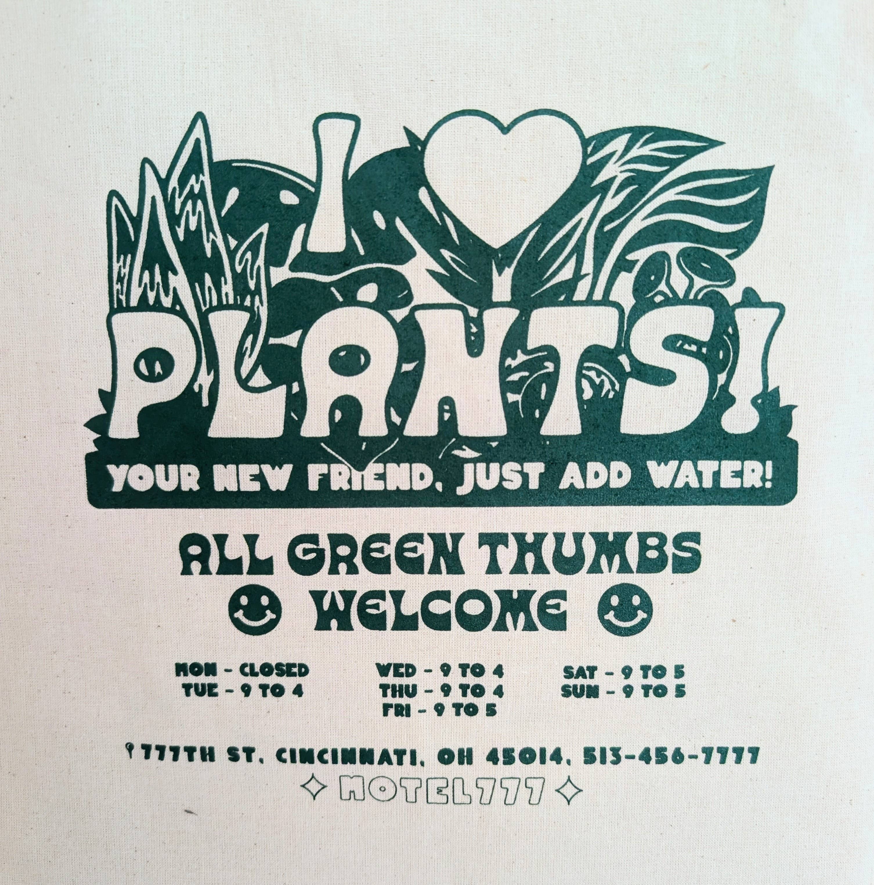 MOTEL777 - Wholesale Tote Bag - Unisex - I Heart Plants Canvas Tote Bag2