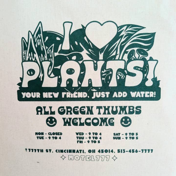 MOTEL777 - Wholesale Tote Bag - Unisex - I Heart Plants Canvas Tote Bag2