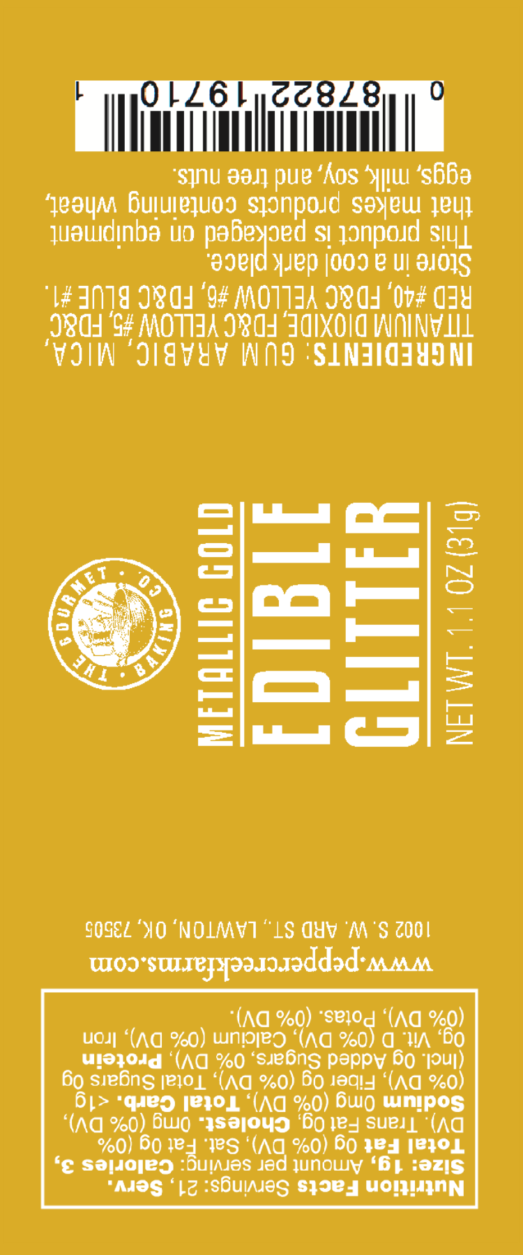 Pepper Creek Farms – Engroshandel Glitter – Metallisk guld spiselig glitter 1.10 oz.2