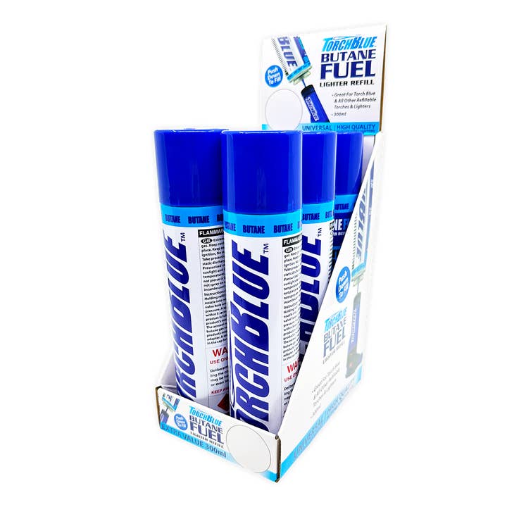 Torch Blue - Wholesale Lighter - Torch Blue Bulk Lighter Butane Refill 300ML- 6/Display