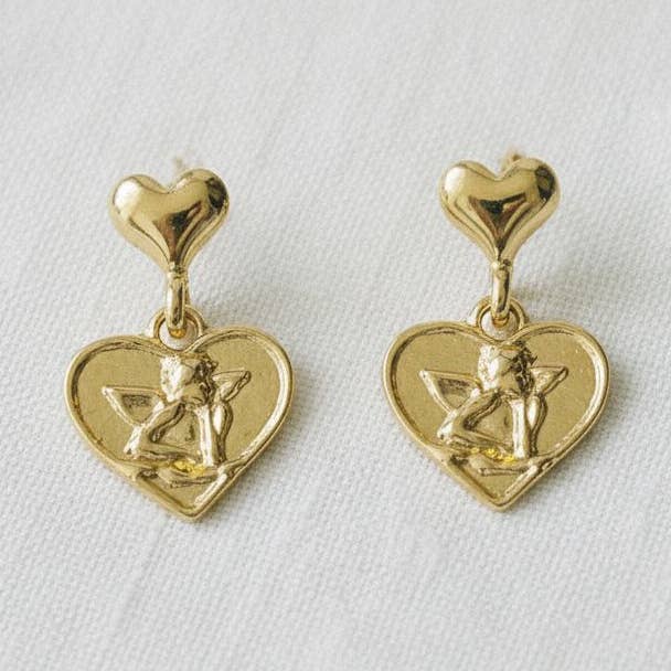 Orecchini pendenti a forma di cuore chic per la vendita all'ingrosso da parte di Ellemadera