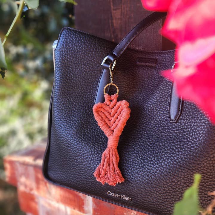 Heart Keychain, Boho Handmade Valentines Day Gifts for Her for wholesale by Handmade By Uruba