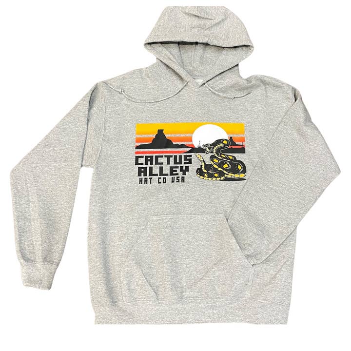 Sudadera con capucha para adulto "Rattlesnake" - Gris Sport (WESA ENE 2024) para venta al por mayor de Cactus Alley Hat Co.