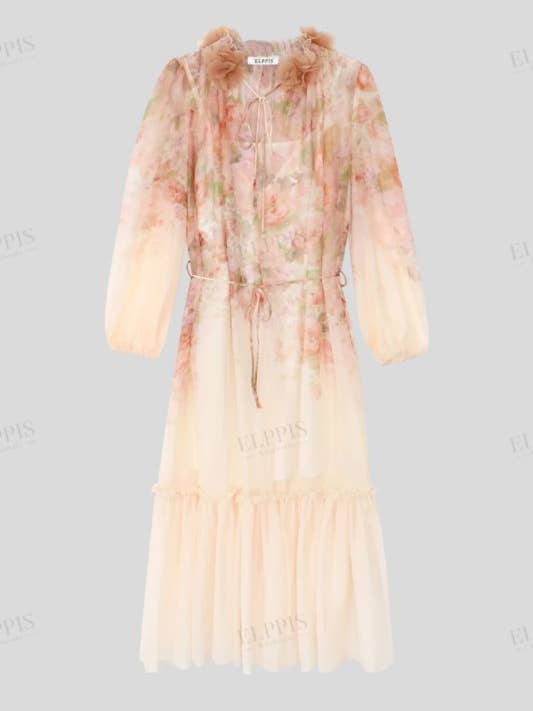 Rose Mist Chiffon Maxi Dress for wholesale by ELPPIS US