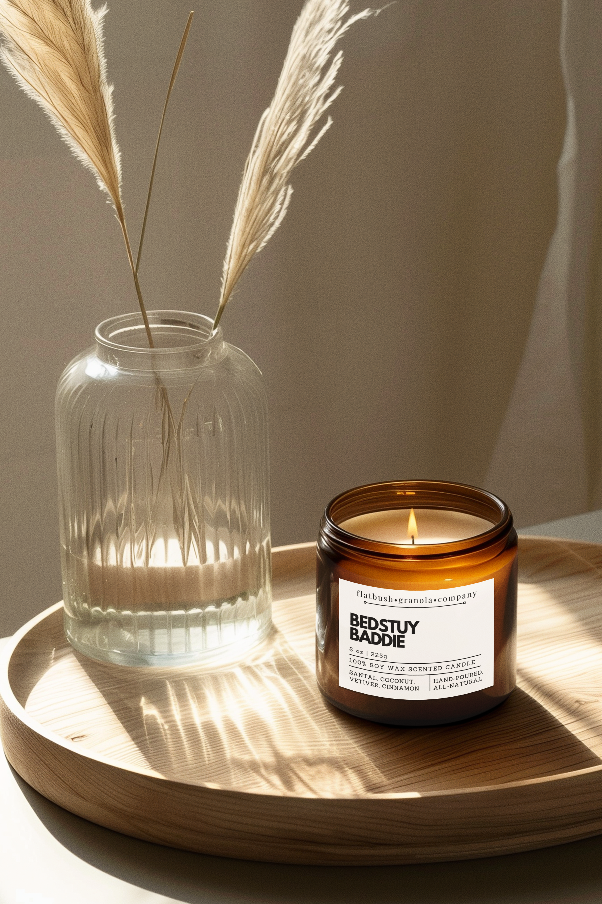 Flatbush Granola Company - Wholesale Jar/Filled Candle - BedStuy Baddie 100% Soy Wax Candle5