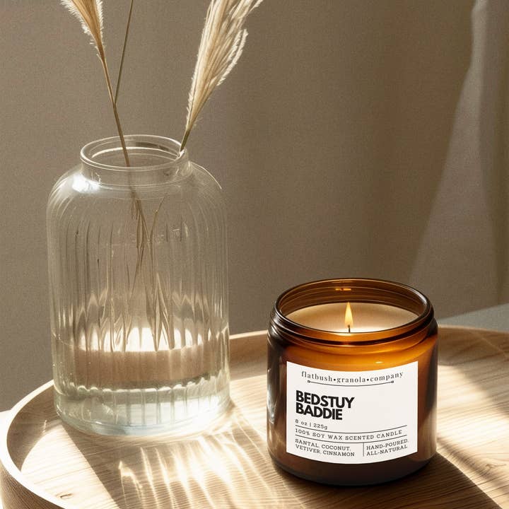 Flatbush Granola Company - Wholesale Jar/Filled Candle - BedStuy Baddie 100% Soy Wax Candle5