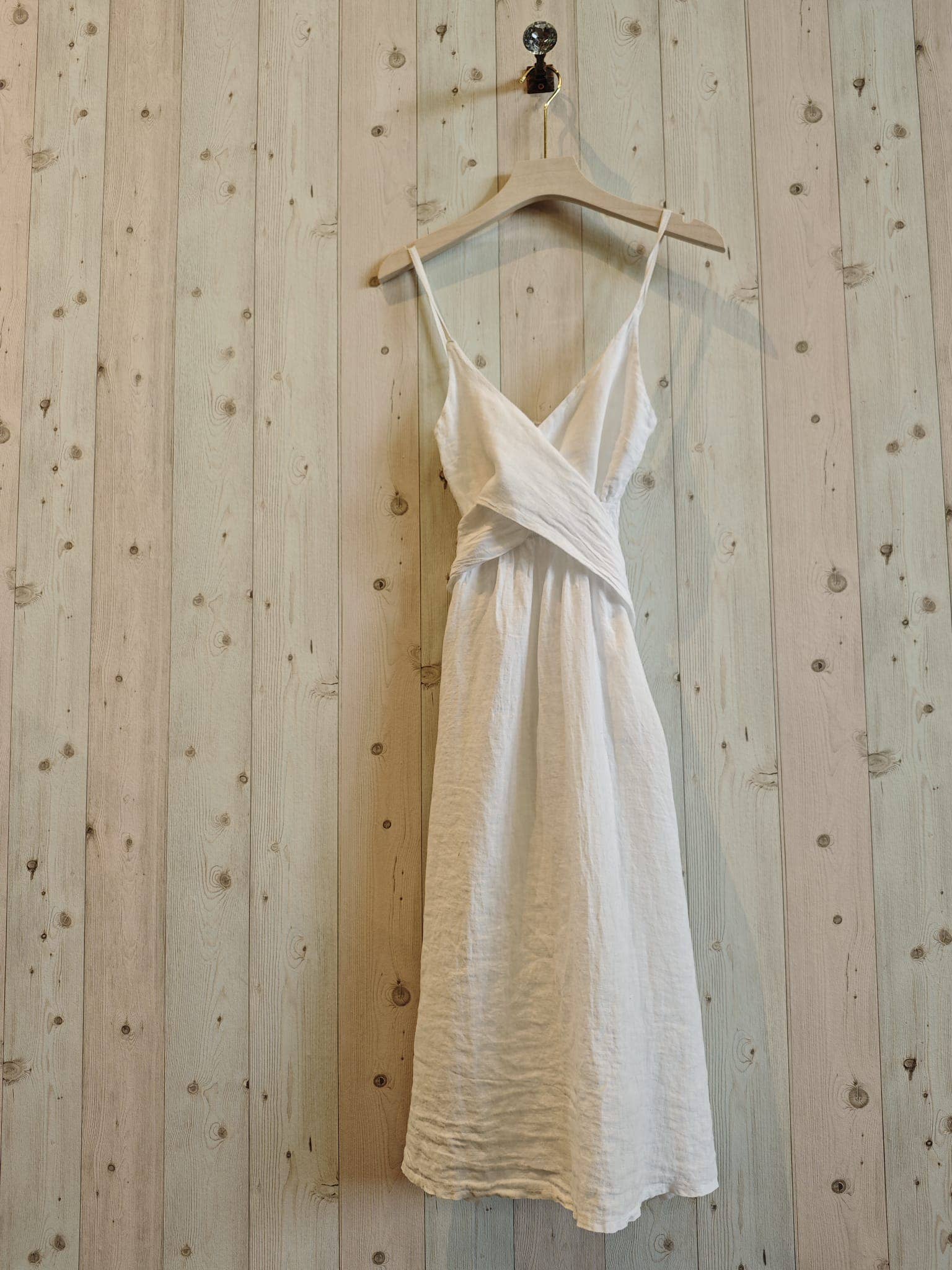 Linen & More - Wholesale Dress - Women's - REF 25811 DRESS WITH CROSSED BOW 100% LINEN5