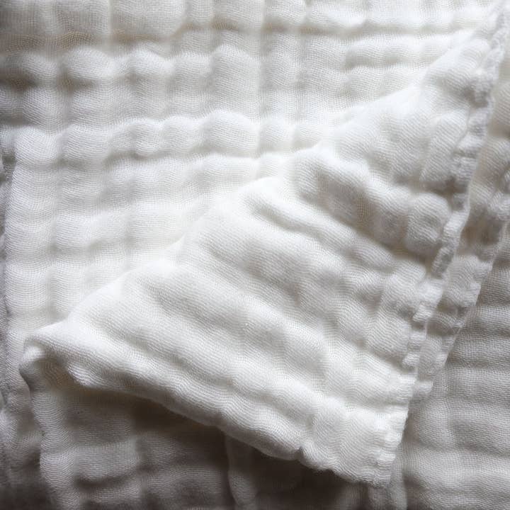 White Brown Undyed Organic Cotton Muslin Wrap - 2 Pack for wholesale on Faire