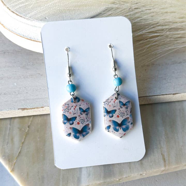 Polymer Clay Earrings - Everyday - Butterfly for wholesale by KIMCo.