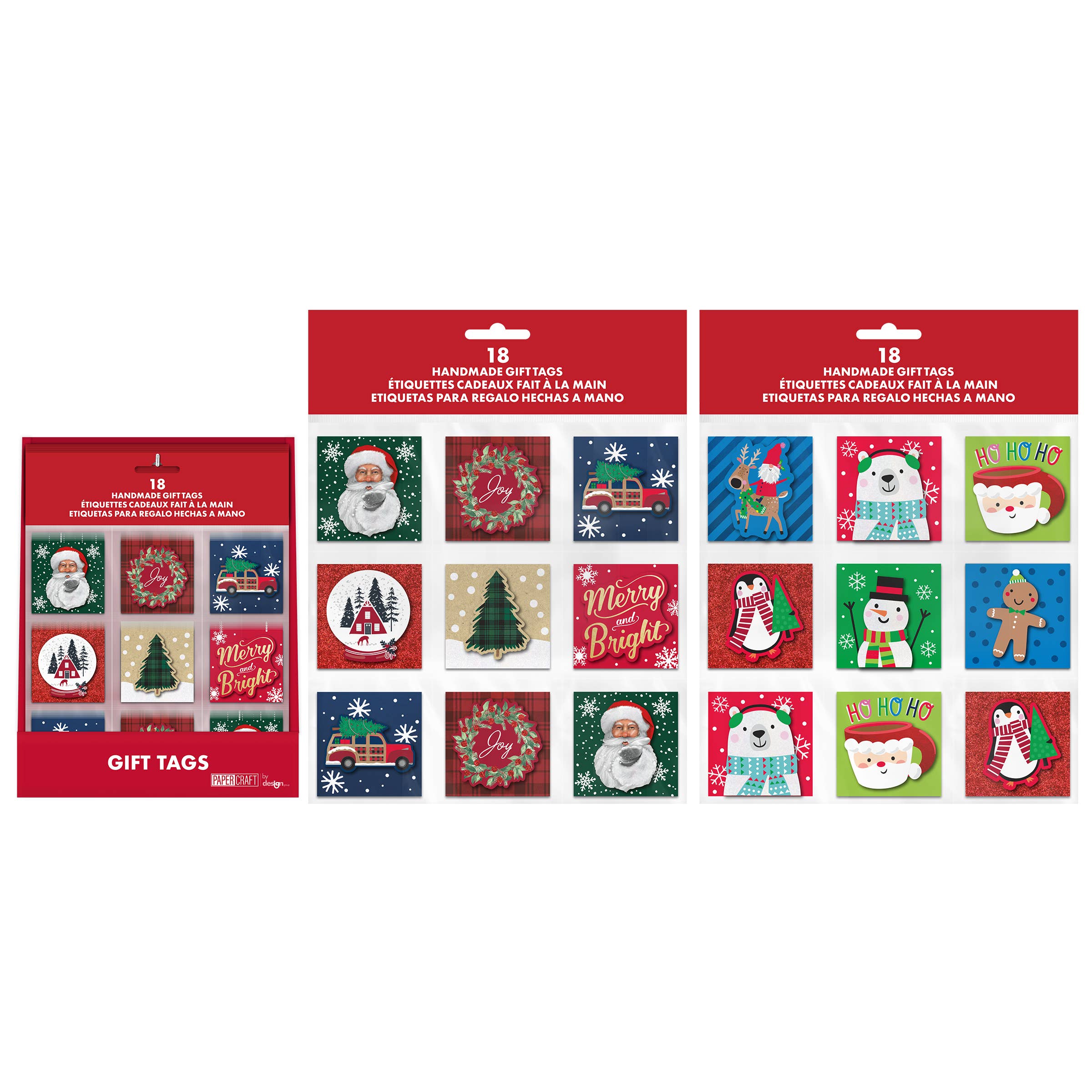 Papercraft - Wholesale Gift Tag Label - Counter Display - 18CT Handmade Gift Tags Trad / Whim1