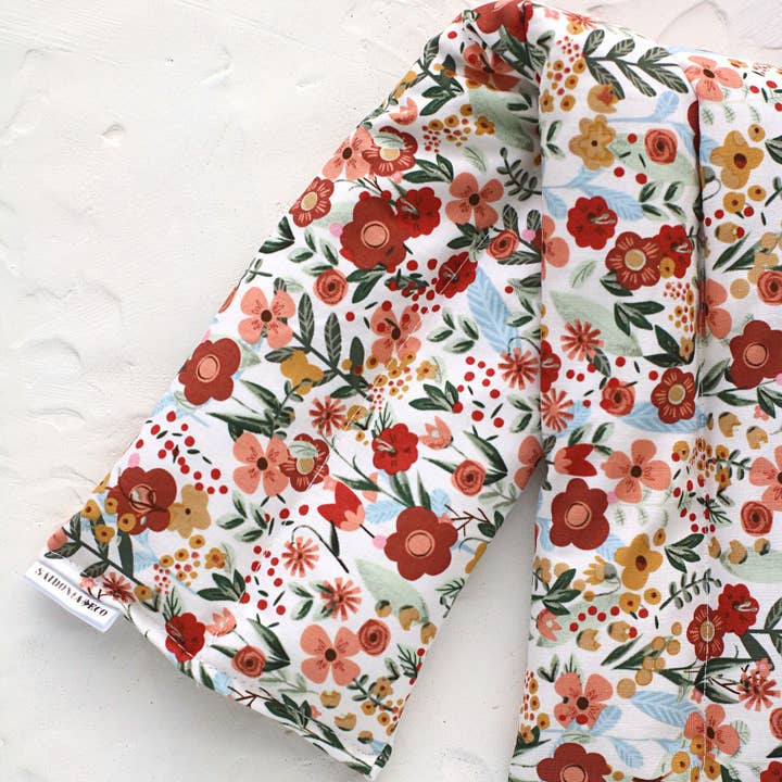 SaidoniaEco - Vente Compresses chaud/froid - Enveloppement pour le cou et le corps chaud froid avec sac de riz lesté ⋆ Fleurs bohèmes2