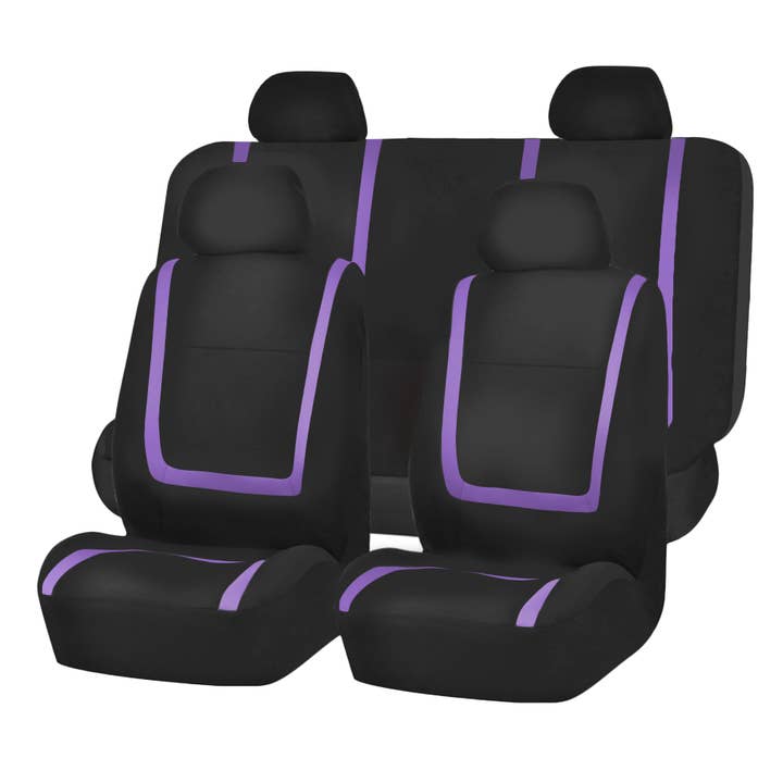 Unique Flat Cloth Seat Covers - Full Set Purple for wholesale by FH GROUP