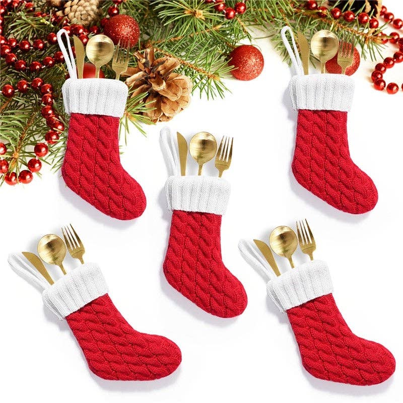 UZ Wholesale Store - Wholesale Holiday Stocking - Knitted Mini Christmas Stocking Ornament2