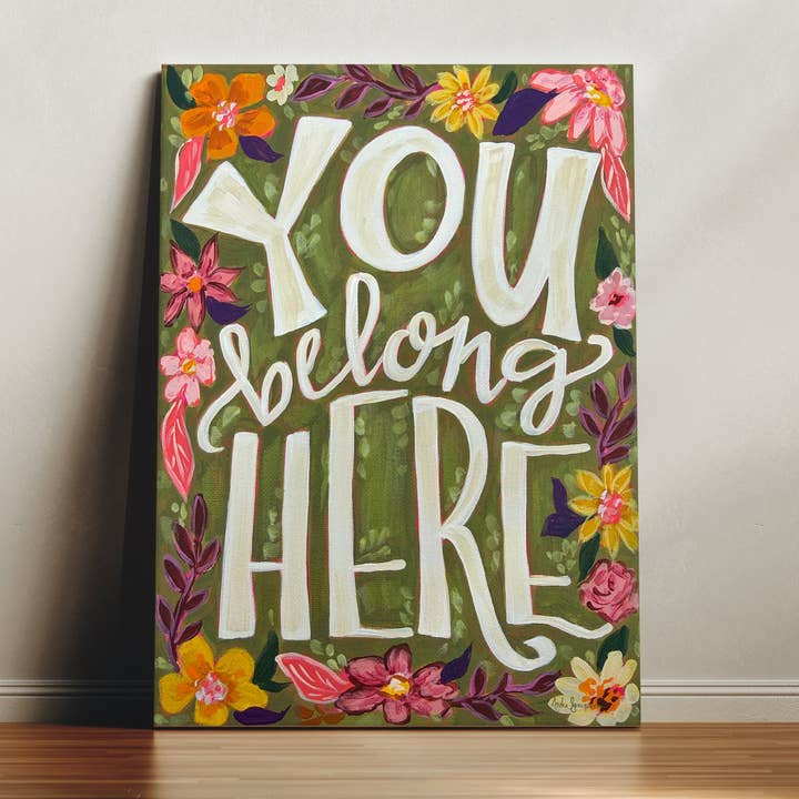 Impressão em Tela "Pertences Aqui" - Citação de Pintura Inspiradora e Afirmativa por atacado de Audra Style