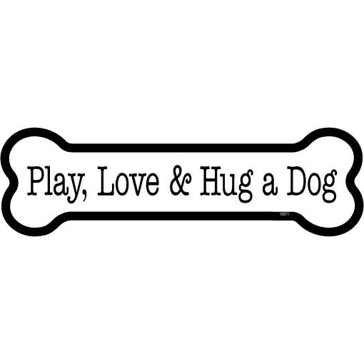 Play, Love & Hug a Dog Automagnete in Knochenform, 5,1 x 17,8 cm für den Großhandel von SJT Enterprises, Inc.