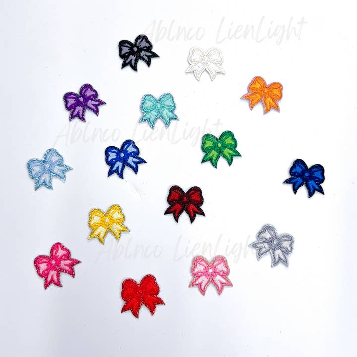 ABLNco - Wholesale Patch - white dainty bow embroidery patch iron on