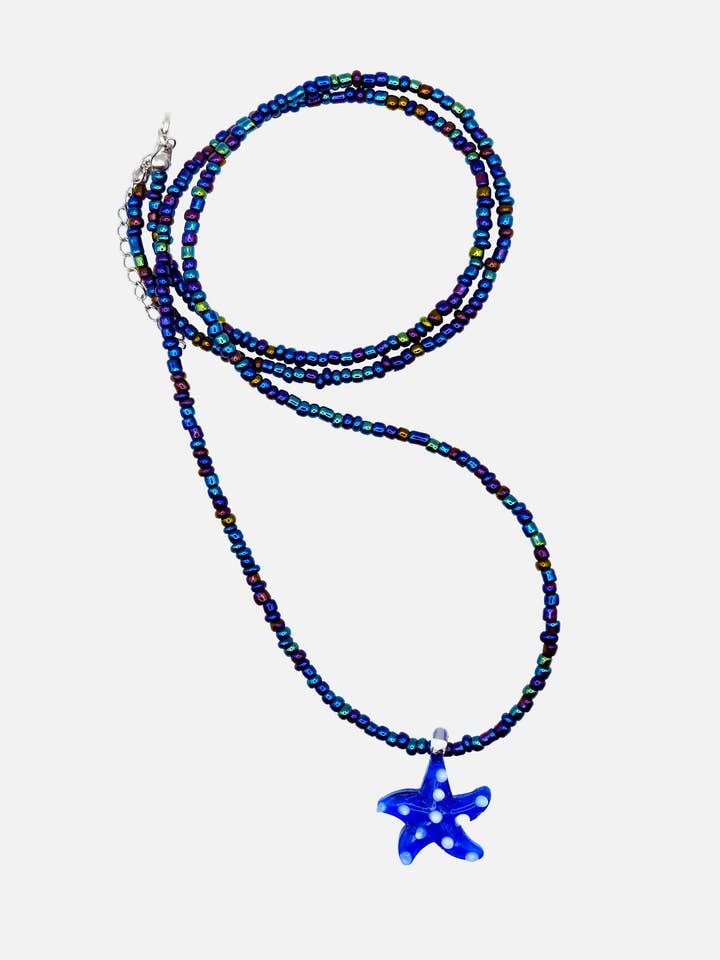 Contas de 6mm Azul Escuro e Estrela for wholesale by Le Club Olive