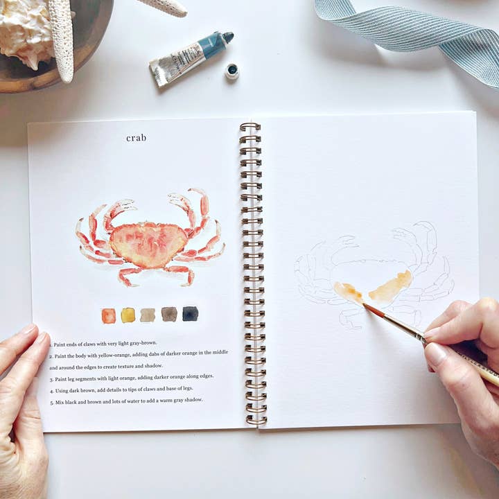 emily lex studio - Wholesale Coloring Book - Adult - seaside watercolor workbook