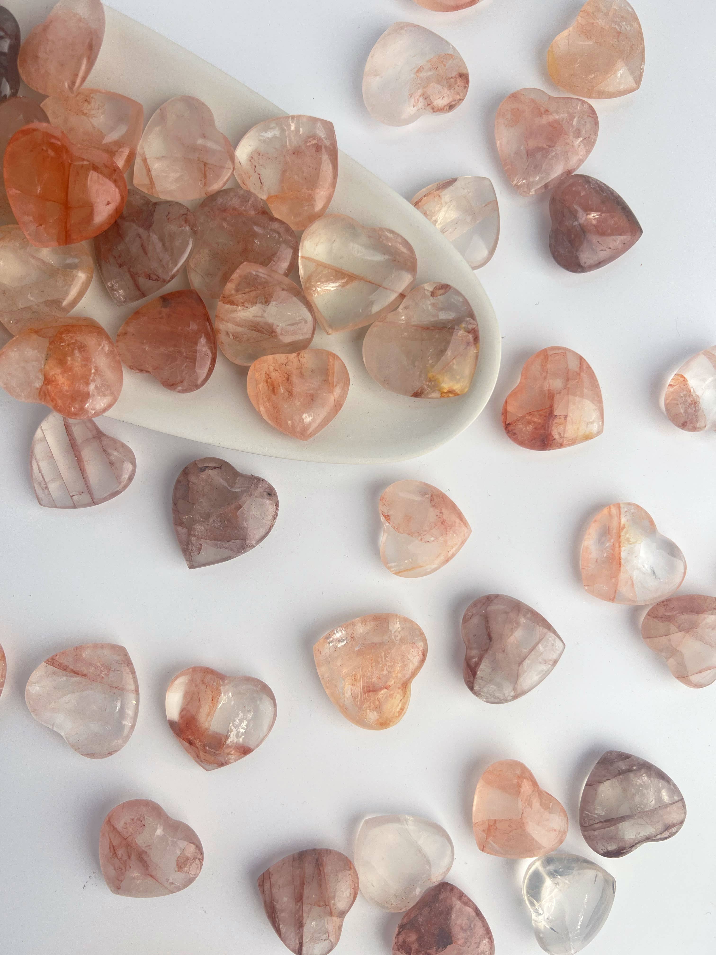 Terra Dawn Minerals - Venta al por mayor Piedras/cristales espirituales - Corazones de cristal de cuarzo hematolito sanador carmesí1