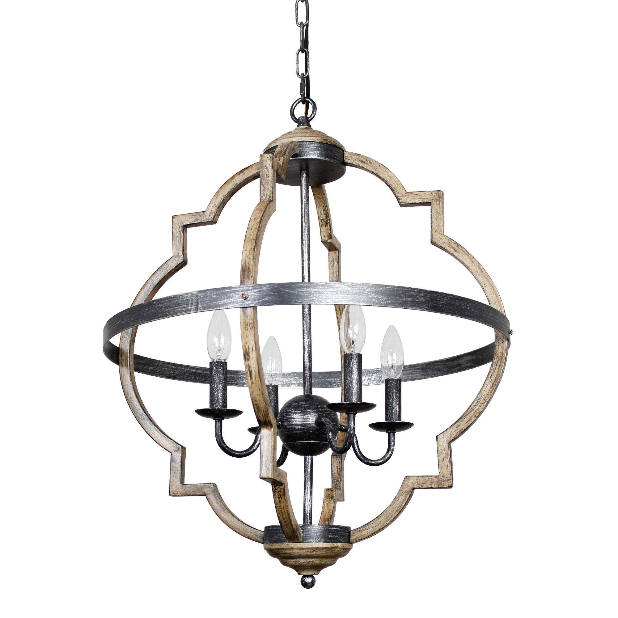 Brio Lighting - Wholesale Chandelier/Hanging Light - Farmhouse Chandelier Antique Silver 4-Light Candle Island3