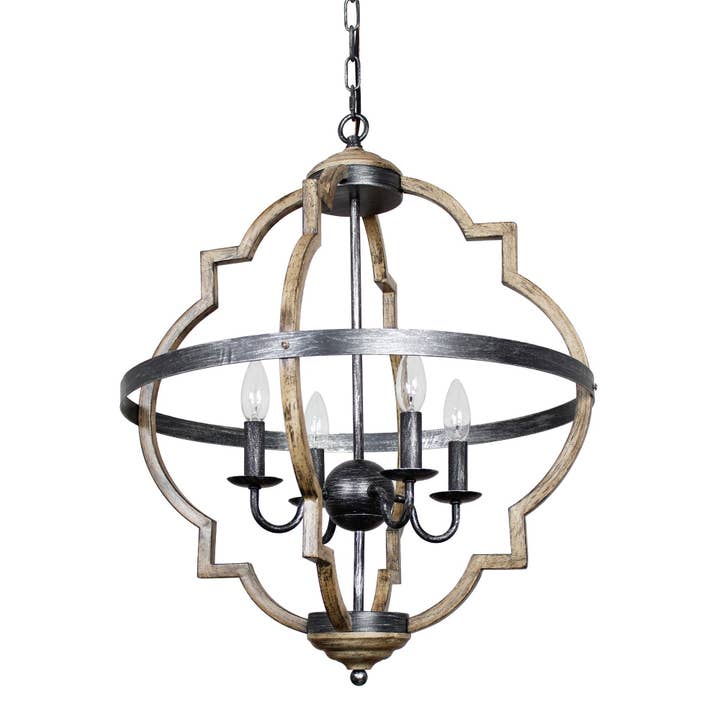 Brio Lighting - Wholesale Chandelier/Hanging Light - Farmhouse Chandelier Antique Silver 4-Light Candle Island3
